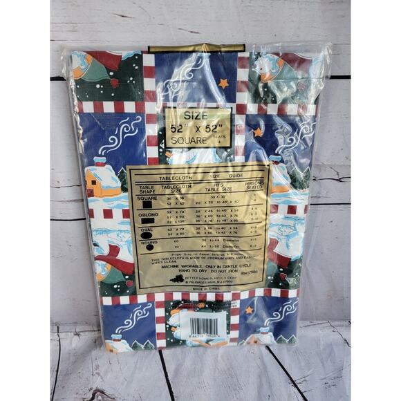Vintage Christmas Tablecloth 52x52 Inch Square Better Homes New In Package - Picture 2 of 2